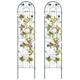 2 Pack - 7-ft Galvanized Steel Outdoor Garden Trellis in Green Metal Finish