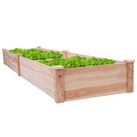 Solid Cedar Wood 8 ft x 2 ft Raised Garden Bed Planter