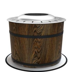 Outsunny Portable Smokeless Fire Pit Magnesium Oxide Bonfire Stove with Mat Brown Ideal for Outdoor Activities