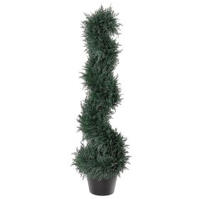 Outsunny Topiary Artificial Cedar Tree 3ft Spiral Fake Plant Pre-potted Indoor Outdoor High-Quality