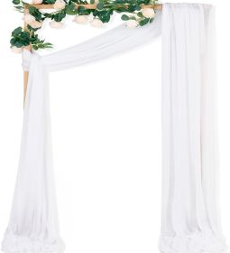 White Sheer Wedding Arch Draping Fabric 1 Panel 29" x 20 FT Extra Long Airy Gauze Drapes Backdrop Curtains 6.6 Yards Light Weight Outdoor Drapery