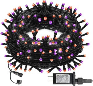 DAZZLE BRIGHT Halloween 300 LED String Lights, 100FT String Lights with 8 Lighting Modes, Halloween Decorations for Party Carnival Supplies