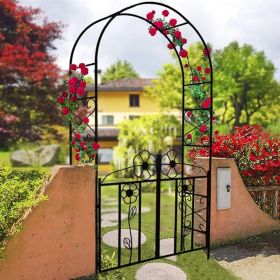 2 in 1 Garden Arbor with Door and Latch for Outdoor Lawn