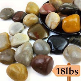 18 lbs River Rocks Pebbles 1.6-2.4 Inch Polished Decorative Stones Natural Pebbles for Plants, Aquarium Gravel, Vase Fillers