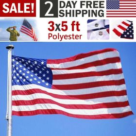 American Flags For Outside 3X5 FT USA Flag - Premium US Flag 90X150cm Heavy Duty Outdoor Large Nylon Flag Stars With Brass Grommets (Option: 1pc)