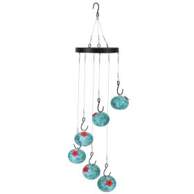 1Pc Wind Chimes Humming Bird Feeder Ant And Bee Proof Outdoor Hanging Hummingbird Feeder For Viewing Decoration For Garden Patio Yard Balcony (Color: Blue)