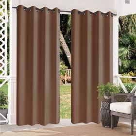 Luxury Outdoor Woolen Curtains with Straps, High-End Blackout Curtains for Living and Bedrooms, Thick and Warm, Home Decor (size: 50inch*108inch brown)