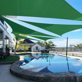 Artpuch Custom Size Dark Green Sun Shade Sail Triangle Canopy 185 GSM Durable Fabric UV Block Awning for Outdoor Patio Garden Backyard (Customize (Color: Dark Green, size: 13x16x20.6)